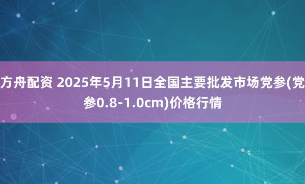 方舟配资 2025年5月11日全国主要批发市场党参(党参0.8-1.0cm)价格行情