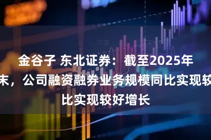 金谷子 东北证券：截至2025年三季度末，公司融资融券业务规模同比实现较好增长
